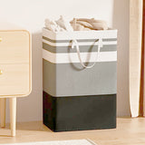 Canasta Grande Plegable para Ropa de 1 Pieza - Independiente, Poliéster Duradero, Elegante Patrón Geométrico en Blanco y Gris - Perfecta para Ropa, Juguetes y Almacenamiento en el Dormitorio - Ideal para Residencias Estudiantiles y Familias, Edad 14+