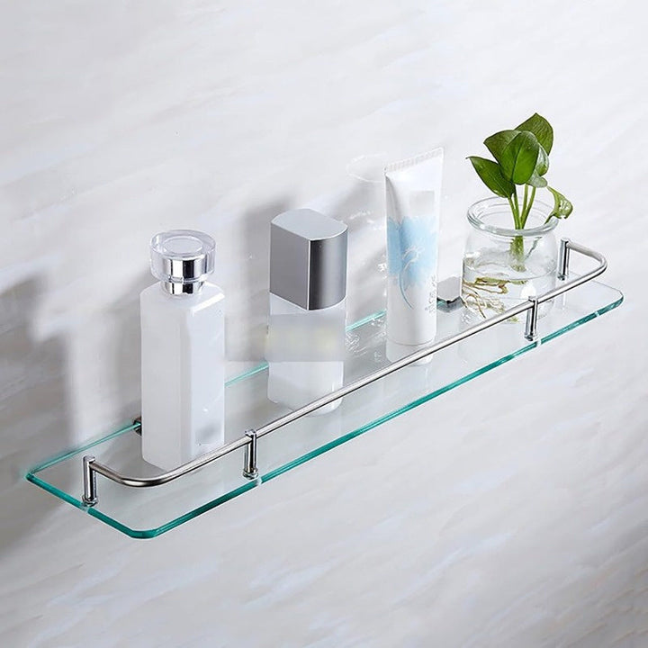 1 estante de vidrio rectangular, versátil para cocina, baño y fácil de instalar