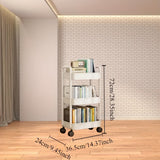 Carrito de almacenamiento rodante de 3 niveles - Organizador de plástico duradero con ruedas, fácil de mover para cocina, baño, dormitorio - Blanco, soporte para libros y artículos pequeños, unidad de estantería versátil | Carrito de almacenamiento moder