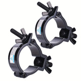 Soporte de Aluminio de Alta Resistencia para Iluminación de Escenario (Negro) Abrazadera de 2 Pulgadas para Luz de Cabeza Móvil/Luz Par/Luz de Foco, Compatible con Tubos/Tuberías de 48-51mm de Diámetro Exterior, Carga Máxima de 220lbs