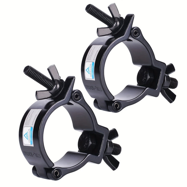 Soporte de Aluminio de Alta Resistencia para Iluminación de Escenario (Negro) Abrazadera de 2 Pulgadas para Luz de Cabeza Móvil/Luz Par/Luz de Foco, Compatible con Tubos/Tuberías de 48-51mm de Diámetro Exterior, Carga Máxima de 220lbs