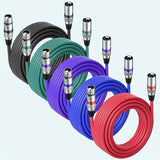 1pc 6M Cable de Microfono, Cable de Conexión de Audio, Nuevo Color Aleación de Zinc Cabeza Grande de Tres Núcleos Equilibrado Cañón Macho a Hembra Cable de Conexión de Consola de Mezcla de Audio