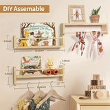 Estantes flotantes para pared, 3 repisas de madera natural, decoración para habitación, cuarto, cocina o guardería, soporte de almacenamiento montado en la pared