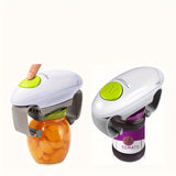 1pc Abridor Eléctrico de Tarros y Botellas con Extracción Automática de Tapa a Un Toque & Cierre Seguro - Diseño Ergonómico para Artritis, Manos Débiles & Ancianos - Electrodoméstico de Cocina Alimentado por Batería para Agarrar Fácilmente Tarros, Botell
