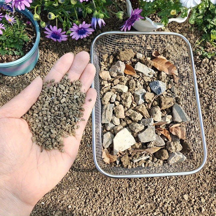 Tamiz de Acero Inoxidable para Suelo Resistente - Malla de 1/4 Pulgada para Piedra, Compost y Arena, Herramienta Manual Antioxidante para Jardinería, Uso en Tierra y Exteriores - Utensilio Duradero para Preparación Eficiente del Suelo