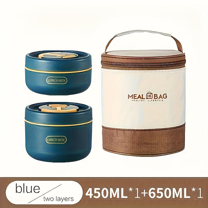 2/3 piezas de caja de almuerzo aislada japonesa de acero inoxidable 304 - Caja térmica para oficina y microondas - Tazón portátil multicapa para estudiantes - Cuenco con tapa para camping al aire libre