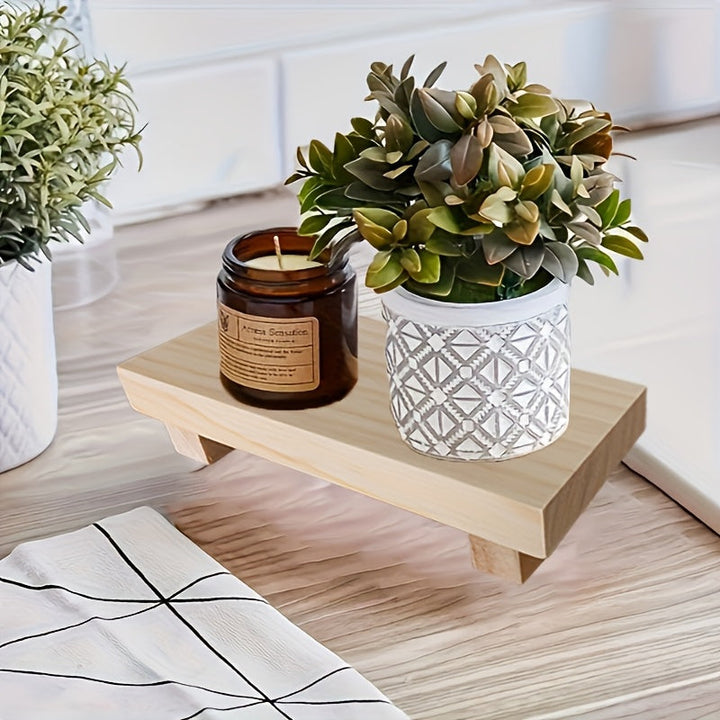 Soporte de Bandeja Pequeña Multicolor de Madera para Baño Estilo Granja, Soporte Decorativo de Tubo de Madera para Jabón en Cocina Adecuado para Tocador, Mostrador, Fregadero, Decoración de Escritorio, Accesorios de Baño