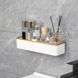 1 estante de baño montado en la pared, sin perforaciones, para almacenamiento de cosméticos de lujo, organizador de plástico para encima del tapete del inodoro, ideal para accesorios de baño, cubierta del tapete del inodoro, decoración de baño.
