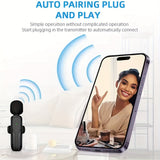 Micrófono inalámbrico con clip con batería recargable USB-C, grabación y transmisión de un solo toque, micrófono inalámbrico para teléfono/laptop, micrófono corporal | Audio sin manos para grabación de video, transmisión en vivo, entrevistas, vlogging