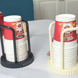 1pc Soporte de taza de papel desechable de plástico duradero, estantería de taza de escritorio, organizador de taza para el hogar, herramienta para la fácil extracción de tazas