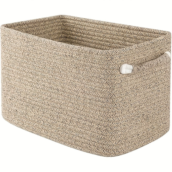 1/2/3 piezas Cesta tejida de almacenamiento 37.59 cm x 24.89 cm x 22.35 cm, cesta para estante, cubo organizador, cesta para toallas de baño, cesta para lavandería