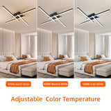 1pc 60.96cm 3000k/4000K/6000K 4-Luz Plafón LED Regulable Iluminación de Techo Negro Lámpara de Techo de Montaje Empotrado para Cocina, Sala de Estar, Dormitorio