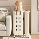 1 cesta de almacenamiento plegable blanca de tamaño medio-grande con ruedas - Organizador que ahorra espacio para toallas, ropa, juguetes y más - Caja plegable portátil de plástico con asas, ideal para el hogar, la cocina, el baño y el spa | Cesta prácti