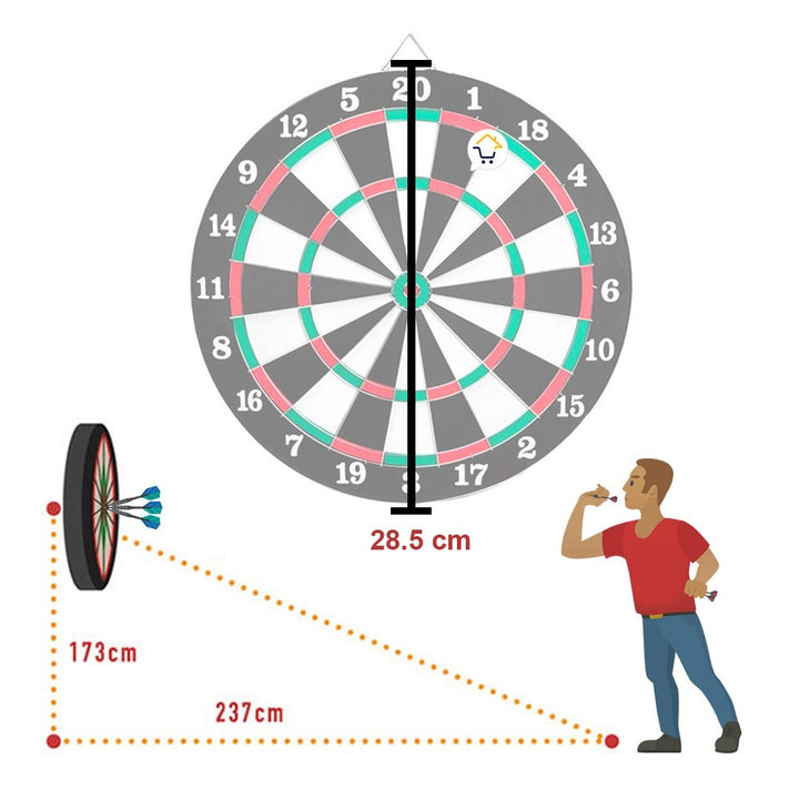 Tablero Dardos 2 En 1 Tiro Al Blanco Diana Madera Reversible D12
