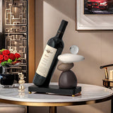 Rack de Vino de Resina Moderno | Diseño Apilable con Acabado Elegante | Exhibición Artística para Mesa en Sala de Estar y Comedor | Pieza Decorativa Minimalista para el Hogar | Ideal para Aficionados al Vino