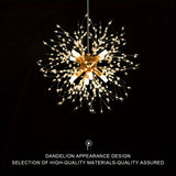 1 lámpara de cristal dorado de lujo, diseño moderno de diente de león, 8 bases para bombillas G9 - sin bombillas incluidas, cable ajustable, estructura metálica, ideal para sala, comedor, dormitorio o cocina