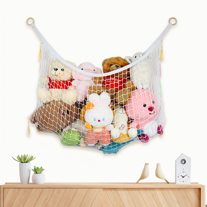 Peluche de poliéster Hamaca de animales de peluche Gran capacidad Almacenamiento de juguetes Red colgante para peluches Decoración de la habitación para mayores de 14 años Acabado sin terminar
