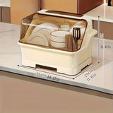 1/2/4 piezas, armario de almacenamiento de cocina anti-polvo que ahorra espacio con tapa - Estante multifuncional para utensilios con tablero de drenaje, adecuado para encimeras y armarios, estante de encimera de cocina