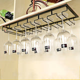 1 pieza de soporte de vino colgante de hierro forjado con seis ranuras, diseño creativo de Eurocup, decoración de bar en casa al revés, organizador que ahorra espacio para vasos de vino estándar, accesorio de bar