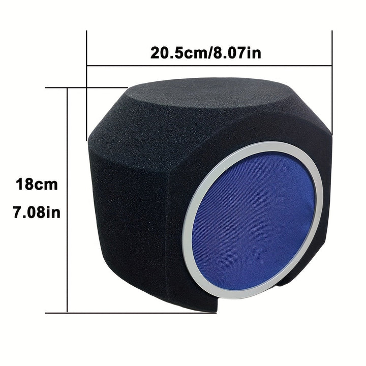 Escudo de protección para micrófono profesional - Absorbedor de sonido de espuma de alta densidad, cubierta de esponja a prueba de viento para estudio y grabación en vivo, reducción de ruido, negro, conector XLR, esenciales para cabinas de grabación, dis