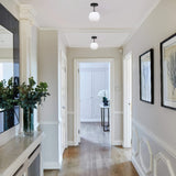 1pc Lámpara de Techo Semiempotrada Moderna, Colgante de Esfera de Vidrio Esmerilado con Acabado de Hierro Fundido Pulido, Base E26, Control de Interruptor, Abrazadera Desmontable, Cableado 110V-240V para Pasillo, Porche, Escalera, Armario, Cocina, Lavand