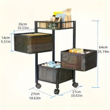 Carrito de cocina de metal de 3/4/5 niveles, estante de almacenamiento abierto cuadrado, organizador multifuncional, no requiere ensamblaje, uso sin electricidad, construcción de hierro fundido duradera, diseño que ahorra espacio para un fácil acceso a l