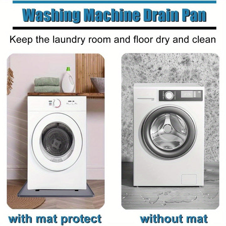 Bandera de Goteo para Lavadora de Silicona 1pc, Protector de Suelo Antideslizante Impermeable y Antivibración para Lavadoras y Secadoras, Diseño Sin Agujeros Fácil de Limpiar, Apto para la Mayoría de Electrodomésticos