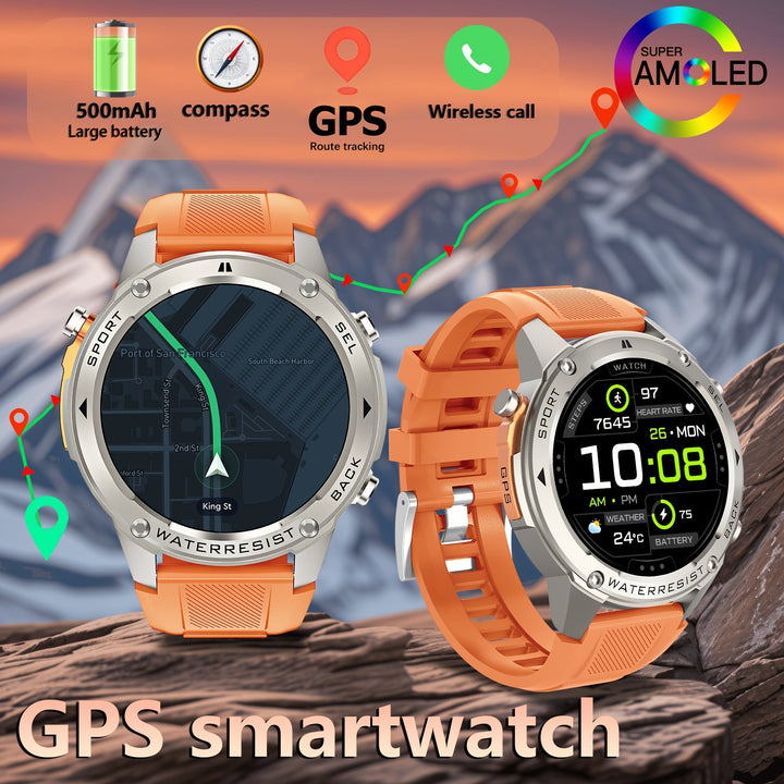 Reloj Inteligente Fanwear GPS con Brújula, Altitud, Presión Atmosférica, Natación, Triatlón, Temporizador, 5ATM Alta Calidad, Cronómetro, 170+ Modos Deportivos, Reconocimiento Automático de Movimiento, Batería USB de 500mAh, Chip ATS3085L, sin varillas 5
