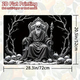 1pc Protector de Cocina Esqueleto de Halloween - Alfombrilla Gótica para Placas de Gas/Inducción, Lavadoras y Secadoras, Decoración Espeluznante para Fiestas de Halloween y Hogar Todo el Año, Diseño Plano 2D, Fácil de Limpiar, Estética Macabra, y Blanco