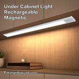 1 luz LED recargable con sensor de movimiento magnético – Iluminación inalámbrica para gabinetes con brillo ajustable, alimentada por USB, ideal para cocina, clóset, armario y más