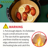 MUOOMU 50/100/150/200 piezas de papel para horno de aire frito cuadrado, papel desechable para hornear, suministros de cocina para el hogar, 5,00 mm de espesor, resistente al agua, papel de pergamino perforado para cocinar de manera saludable, hornear y