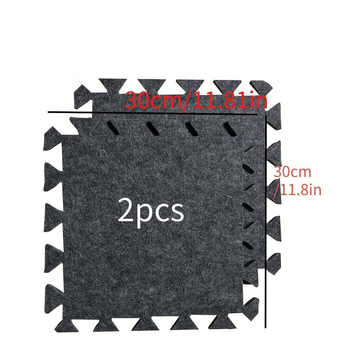 Conjunto de batería de alta calidad 2/4 de alta densidad Alfombra de espuma antirruido interbloqueable - Gruesa, Antideslizante y Absorbente de choques - Gris