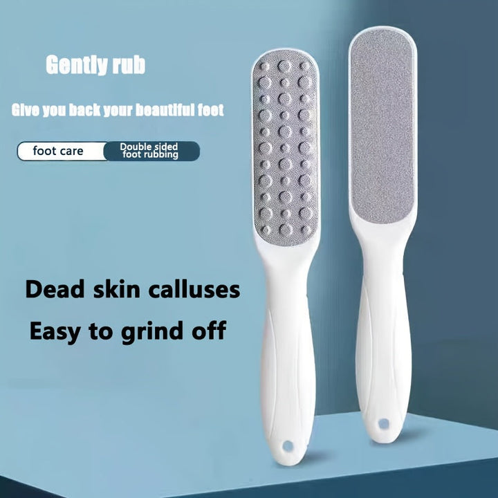 1pc Limpiador de Acero Inoxidable Doble Cara & Lima para Pies - Herramienta Exfoliante Ergonómica para Eliminar Piel Muerta, Talones y Dedos - Cuidado Manual para Pies Suaves (Sin Batería), Superficie Texturizada, Diseño Compacto, Construcción Robusta, I
