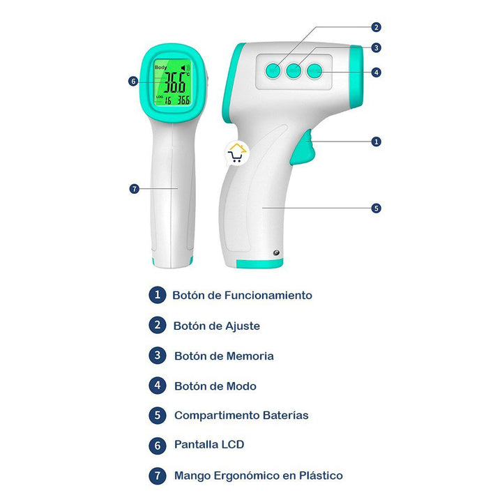 Termómetro Infrarrojo Digital Sin Contacto Entrega Inmediata DT-9826