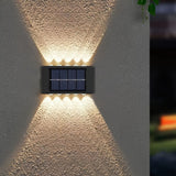 6 piezas, luz solar para pared exterior con 10 LED, espejo convexo, iluminación exterior, luz decorativa para pared, luz LED para paisajismo, ideal para exteriores, patio, villa, cerca, terraza, jardín