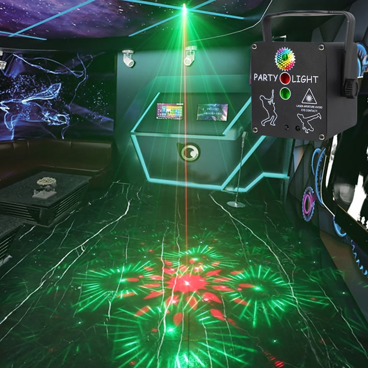 1 unidad de luces LED RGB para fiestas, 3 en 1, USB, con control remoto, proyector de luces estroboscópicas y discoteca, ideal para bares, cumpleaños, clubes, bodas, eventos comerciales y fiestas