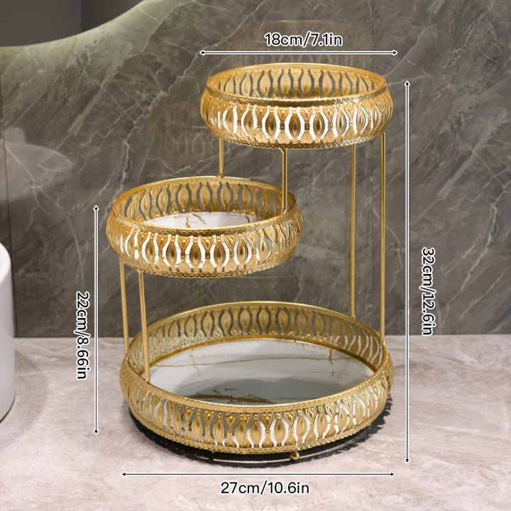 1 pieza Un estante de almacenamiento cosmético elegante y sencillo, con múltiples capas de gran capacidad separadas, conveniente para sacar, resistente y duradero, adecuado para baño, inodoro, vestidor, ahorrar espacio, mantener la encimera limpia