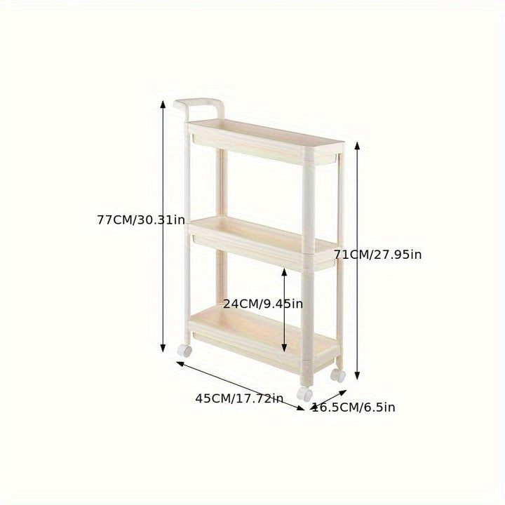 1 Unidad De Estante De Almacenamiento Estrecho Para Condimentos De Cocina, Carrito De Almacenamiento Para Huecos De Refrigerador, Estante De Almacenamiento Móvil Para Espacios Pequeños, Gabinete De Almacenamiento Móvil Para Dormitorio Y Baño, Organizació