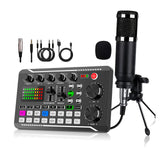 Kit de equipo para podcast, micrófono condensador BM800 con transmisión por cable (sin función inalámbrica), trípode y mezclador de sonido profesional F998 para grabación de voces, locución, transmisiones en vivo, podcast y juegos en el estudio