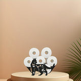 Portarrollos de papel higiénico de gatito de dos caras: Adorable organizador decorativo para el hogar de hierro animal, tiene capacidad para 8 rollos adicionales para baño, tocador o estante de almacenamiento Decoraciones de Halloween, Navidad