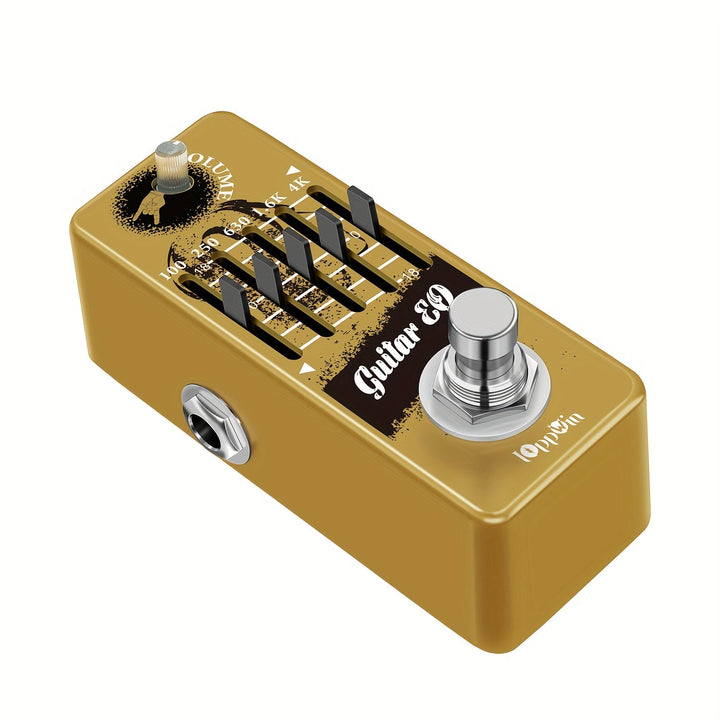 IOppWin Ecualizador de 5 bandas para guitarra eléctrica, ancho ajustable, alimentado por USB, procesamiento de señal analógica, material de hierro, amarillo - Efectos de guitarra y amplificadores, Efectos de guitarra