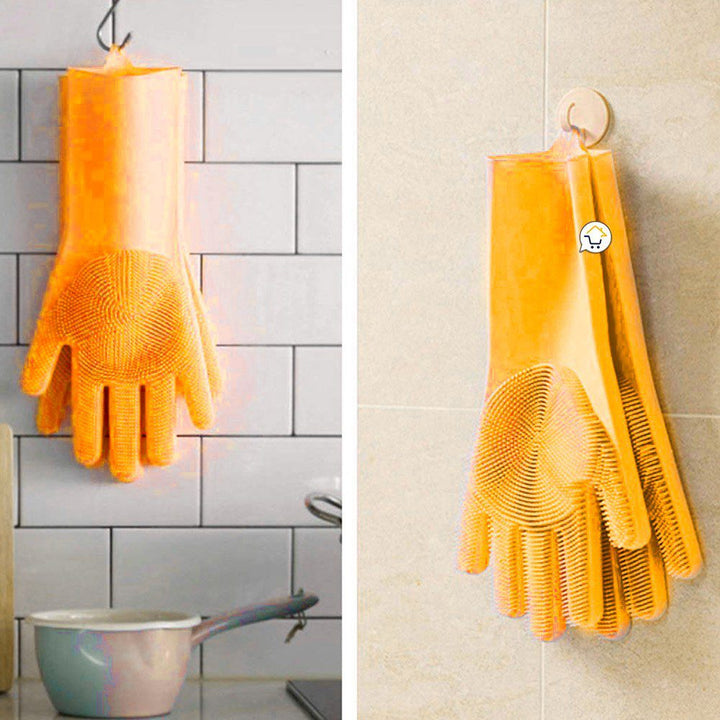 Guantes Silicona Multiusos Lava Vajilla Platos Baño Mascotas HD4838