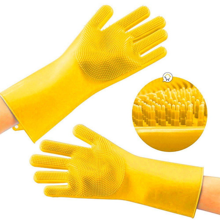 Guantes Silicona Multiusos Lava Vajilla Platos Baño Mascotas HD4838