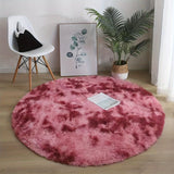 Una alfombra de peluche ultra-suave, redonda, antideslizante, lavable a máquina, linda y esponjosa, utilizada para la decoración de salón, dormitorio, pasillo o habitación, indispensable para el hogar