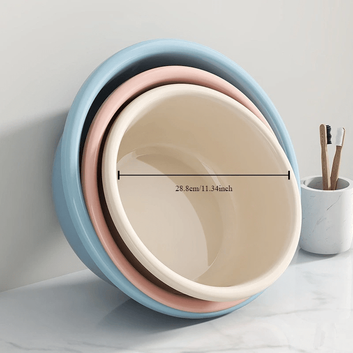 Fregadero de plástico duradero de gran tamaño - Diseño clásico redondo, no necesita electricidad, bañera portátil para adultos, lavado de cara, remojo de pies, uso en dormitorios y hogares, lavadora, remojo en casa, bañera redonda clásica, material fácil