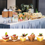 100 piezas/50 piezas tazas mini para postres, ideales para cucharitas de postre, tazas reutilizables, vajilla para bocadillos, perfectas para diversas ocasiones: cumpleaños, asados, bodas, cenas, ceremonias para adultos, San Valentín, Pascua