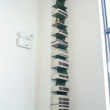 Estantería de Esquina Metálica Inspirada en la Hierba Marina Verde de 7 Niveles - Montada en la Pared, Acabado Pintado, Ideal para Decoración de Hogar u Oficina