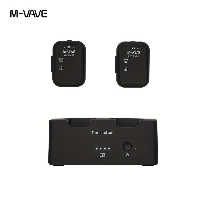 Juego de Transmisor y Receptor Recargable M-VAVE WP-12 2.4G con Auriculares Inalámbricos para Monitorización Estéreo Mono