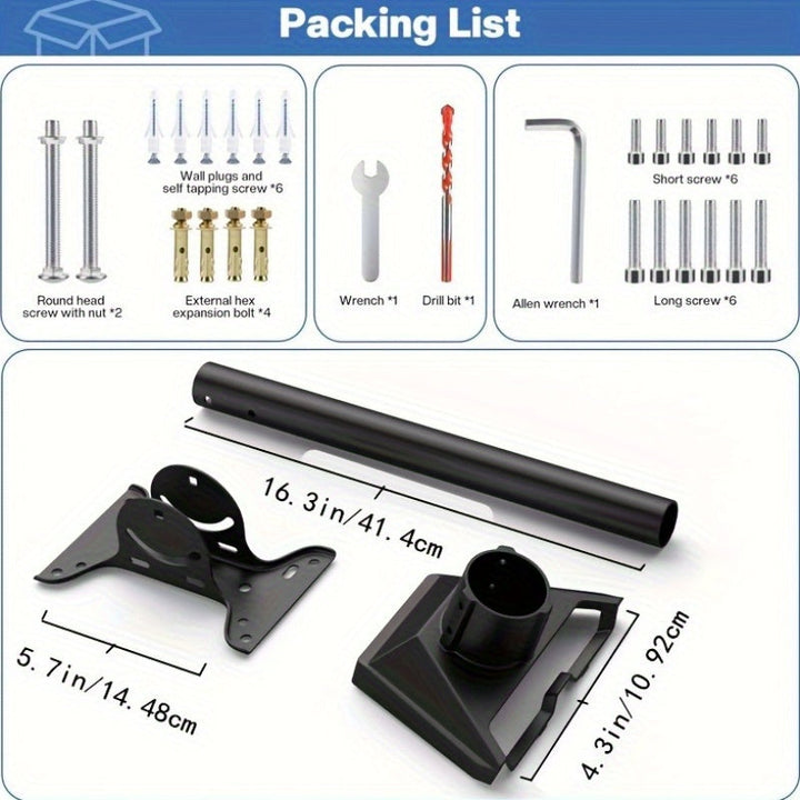 Kit de montaje de techo de Starlink Gen 3 de alta resistencia - Adaptador de tubo de pivote ajustable para plato estándar V3, construcción de acero duradera, no necesita batería, ideal para la configuración de Internet por satélite, configuración de plat