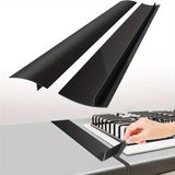 Juego de Cubiertas para Espacio entre Estufa y Encimera de 2 Piezas, Relleno Resistente al Calor para Superficies, Fácil Limpieza, Tapacubos de Silicona Negros de 21 Pulgadas